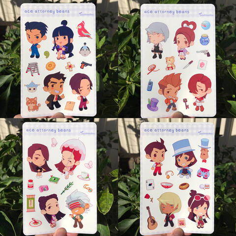 Ace Attorney | Sticker Sheets Ace Attorney | Sticker Sheets